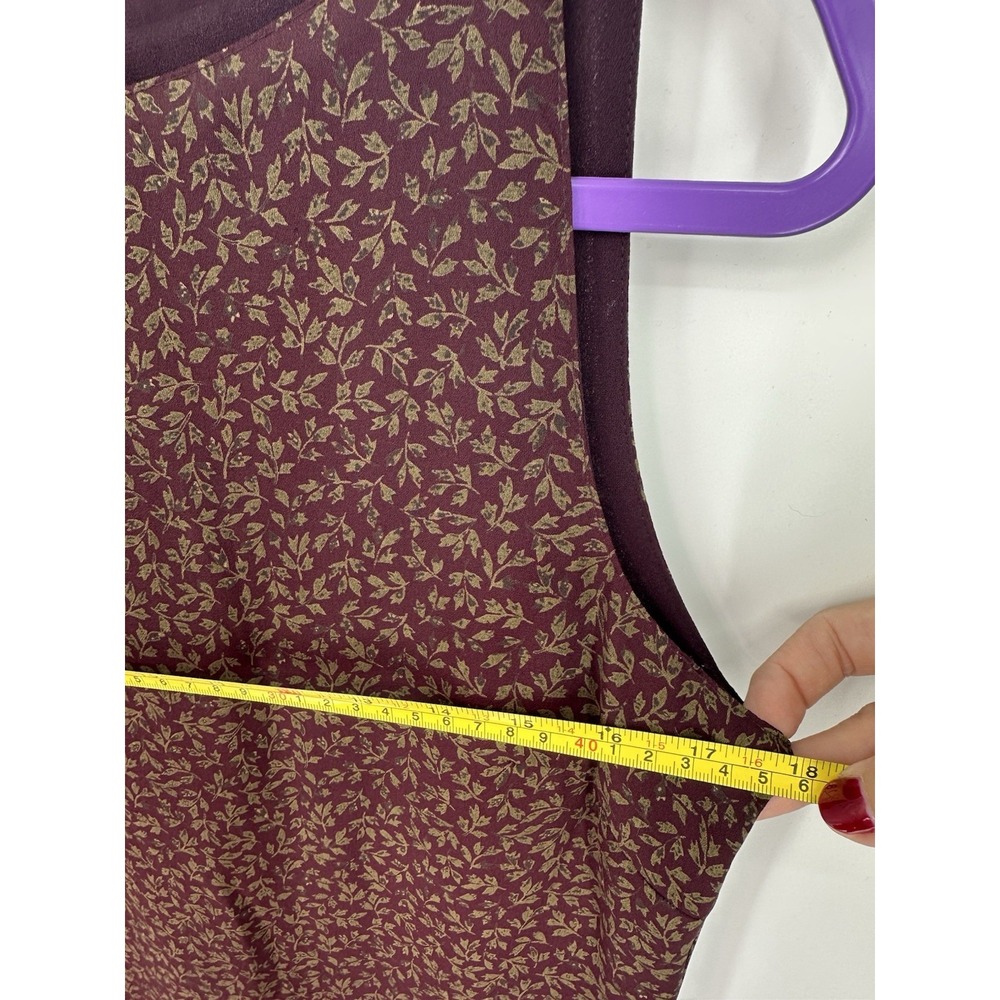 Vintage Old Navy 90s Y2K Floral Maxi Dress Size 8 Burgundy Sleeveless 0313 - Picture 6 of 8